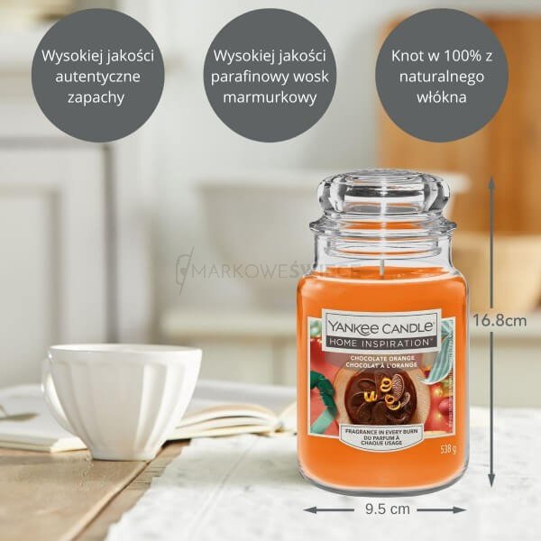 Yankee Candle Chocolate Orange Duża Świeca Zapachowa 538g