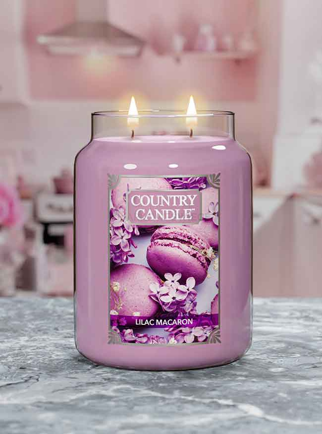 Country Candle Lilac Macaron Duża Świeca Zapachowa 652g