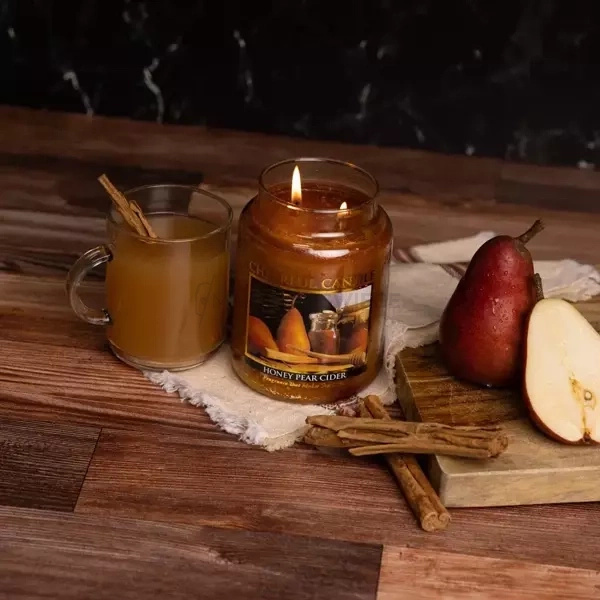 Cheerful Candle Honey Pear Cider Duża Świeca Zapachowa 680g