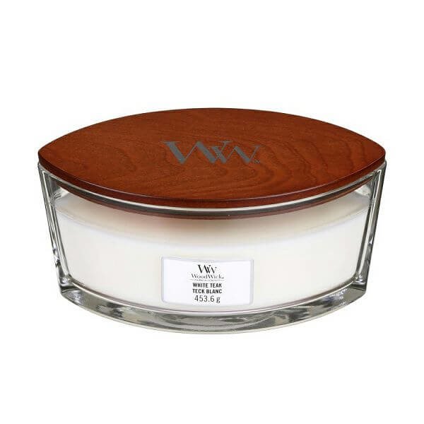 WoodWick White Teak Świeca Hearthwick 453,5g