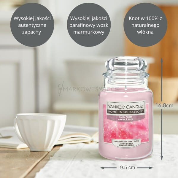 Yankee Candle Fairy Floss Duża Świeca Zapachowa 538g