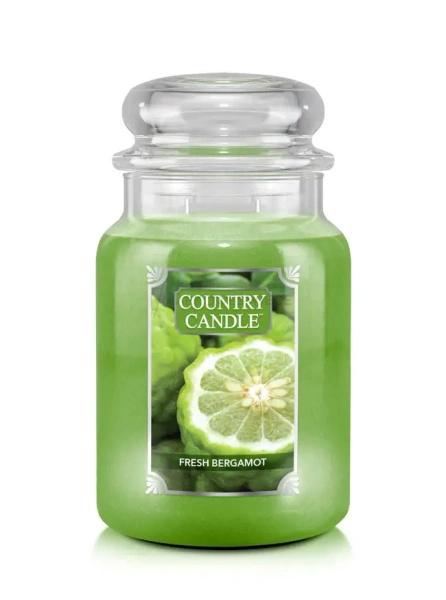 Country Candle Fresh Bergamot Duża Świeca Zapachowa 652g