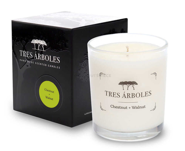 Tres Arboles Chestnut & Walnut Świeca Sojowa Zapachowa 170g