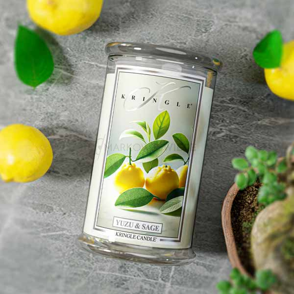 Kringle Candle Yuzu & Sage Duża Świeca Zapachowa 624g