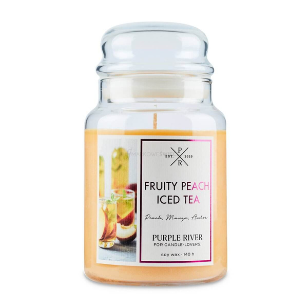 Purple River Fruity Peach Iced Tea Duża Świeca Sojowa 623g