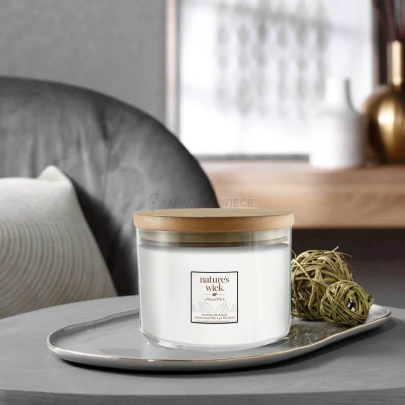 WoodWick Nature's Wick Whipped Pistachio Duża Świeca Zapachowa 433g
