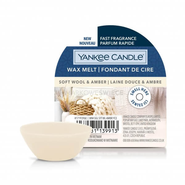 Yankee Candle Soft Wool & Amber Wosk Zapachowy Pudełko 22g