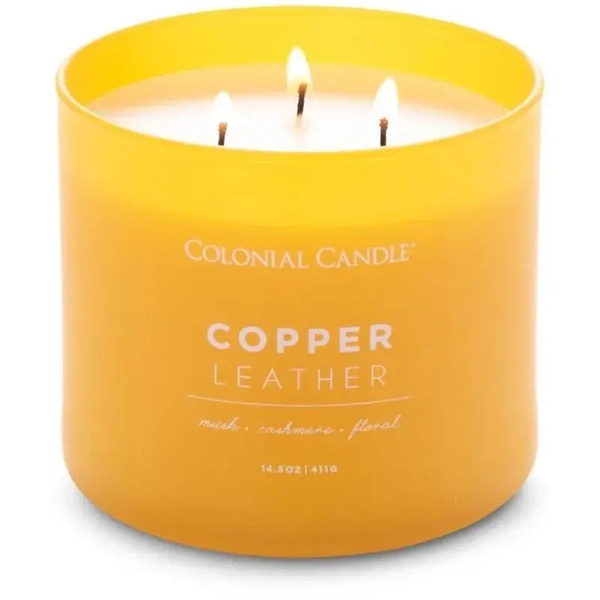 Colonial Candle Copper Leather Świeca Zapachowa Tumbler 411g