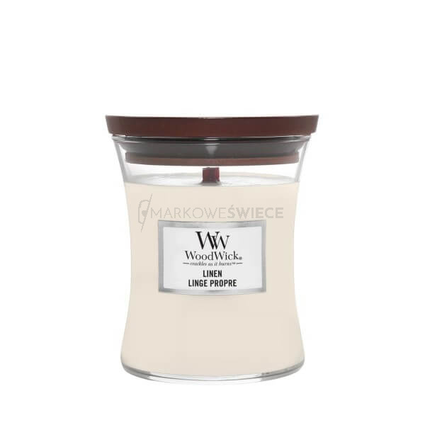 Woodwick Linen Średnia Świeca Core 275g