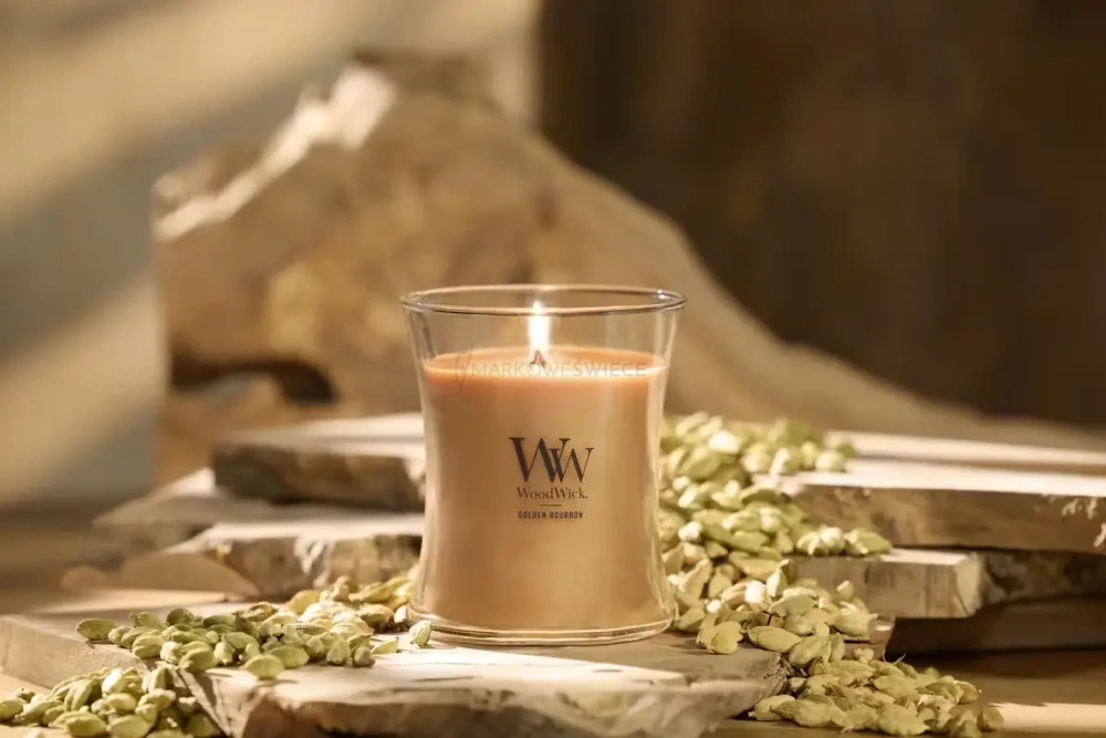 WoodWick Golden Bourbon Średnia Świeca 275g