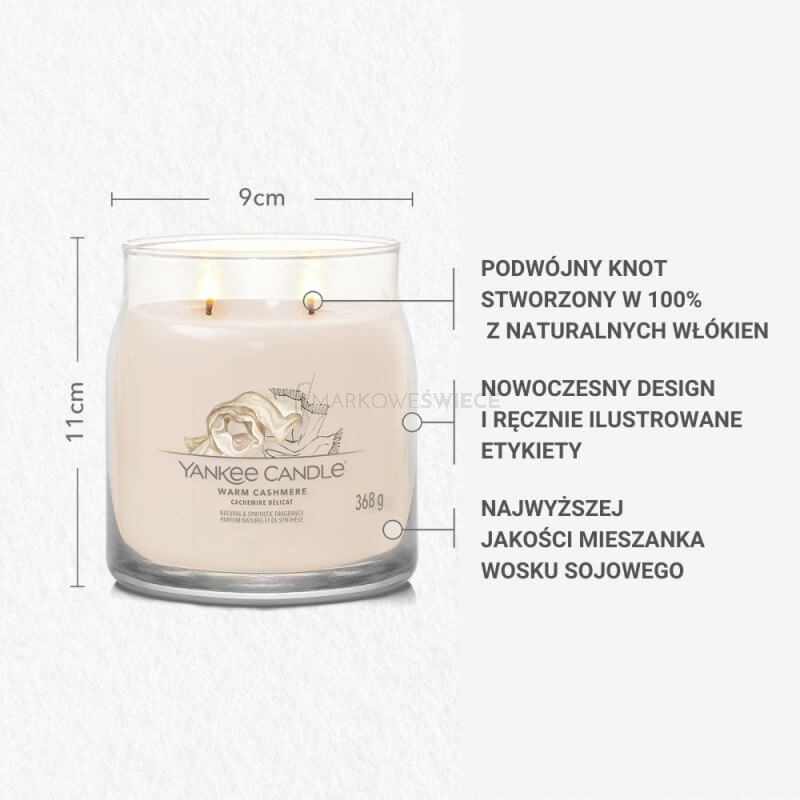 Yankee Candle Warm Cashmere Średnia Świeca Zapachowa 368g