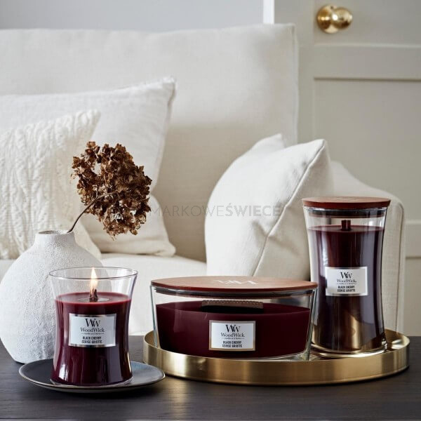 WoodWick Black Cherry Średnia Świeca 275g