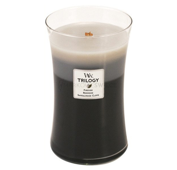 WoodWick Warm Woods Duża Świeca Trilogy 609,5g