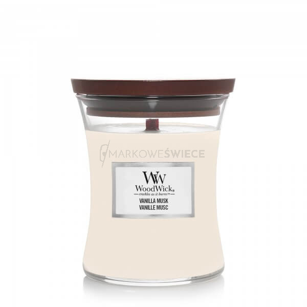 WoodWick Vanilla Musk Średnia Świeca 275g