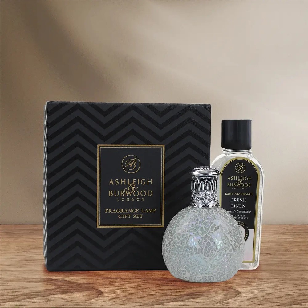 Ashleigh & Burwood Zestaw Lampa Katalityczna Mała The Pearl + Fresh Linen 250 ml 