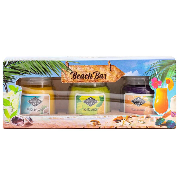 Candle Brothers Beach Bar Zestaw Prezentowy Trzech Świec 3x85 g