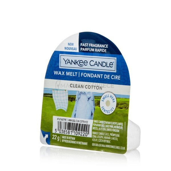 Yankee Candle Clean Cotton Wosk Zapachowy Pudełko 22g