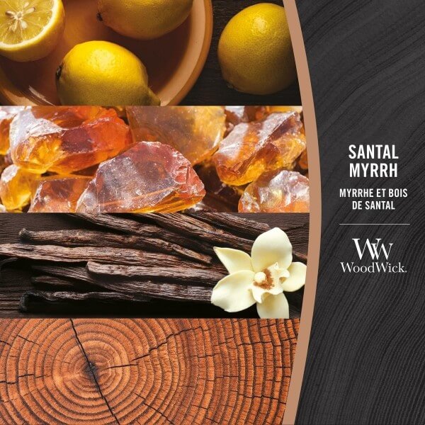 WoodWick Santal Myrrh Mała Świeca 85g