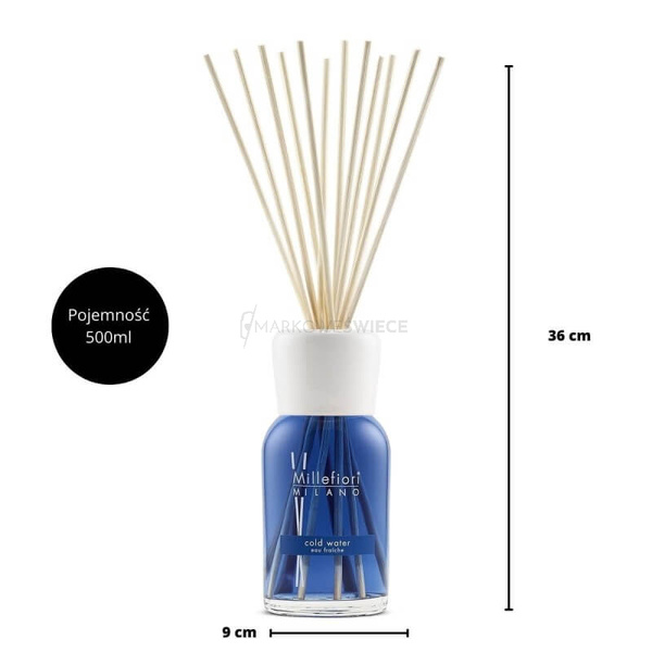 Millefiori Milano Cold Water Pałeczki Zapachowe 500ml